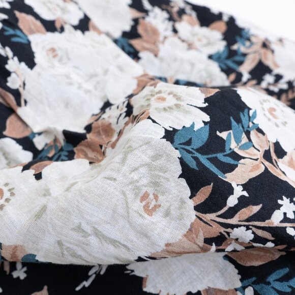 Abercrombie & Fitch Tiered Floral Maxi Dress Black White Cotton Small - Picture 14 of 15